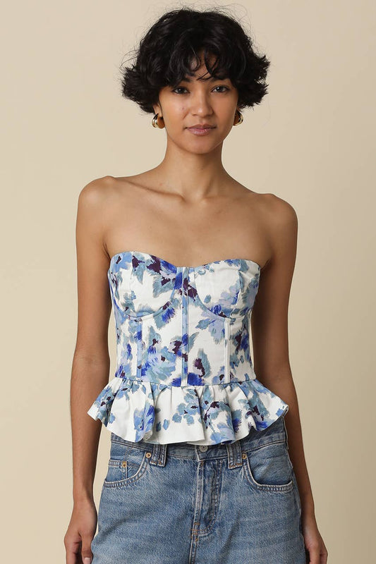 Blue Petal Corset Top