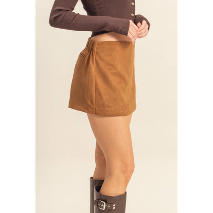 Camel Suede Skort