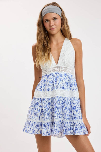 Blue Willow Lace Dress