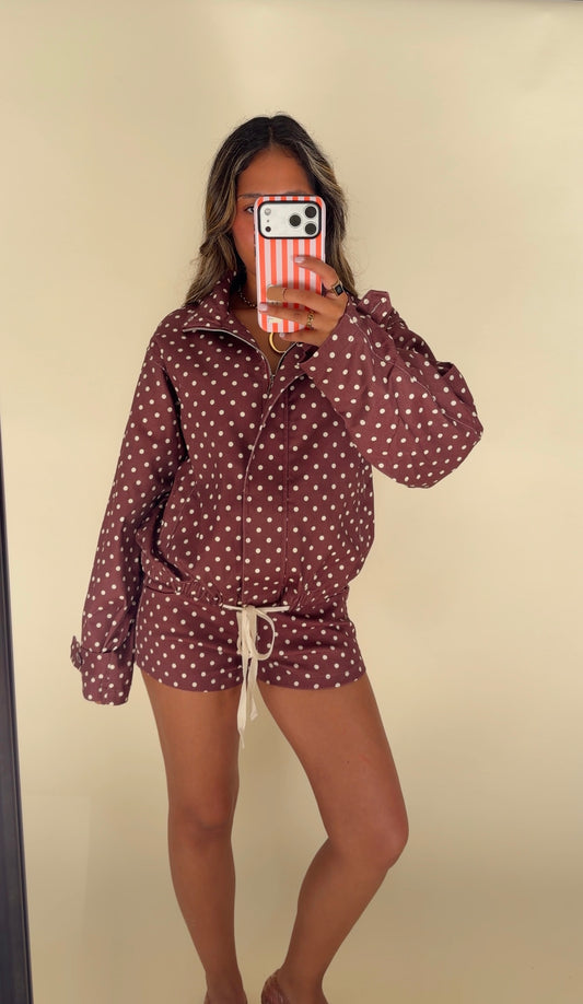 Sutton Dot Jacket- Merlot