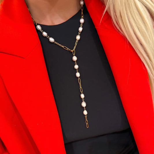 Linked in Pearl Necklace