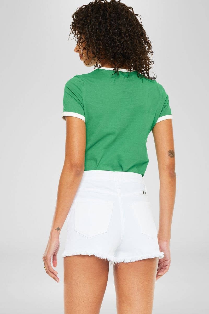 High Rise White Shorts