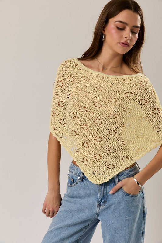 Floral Stitch Poncho