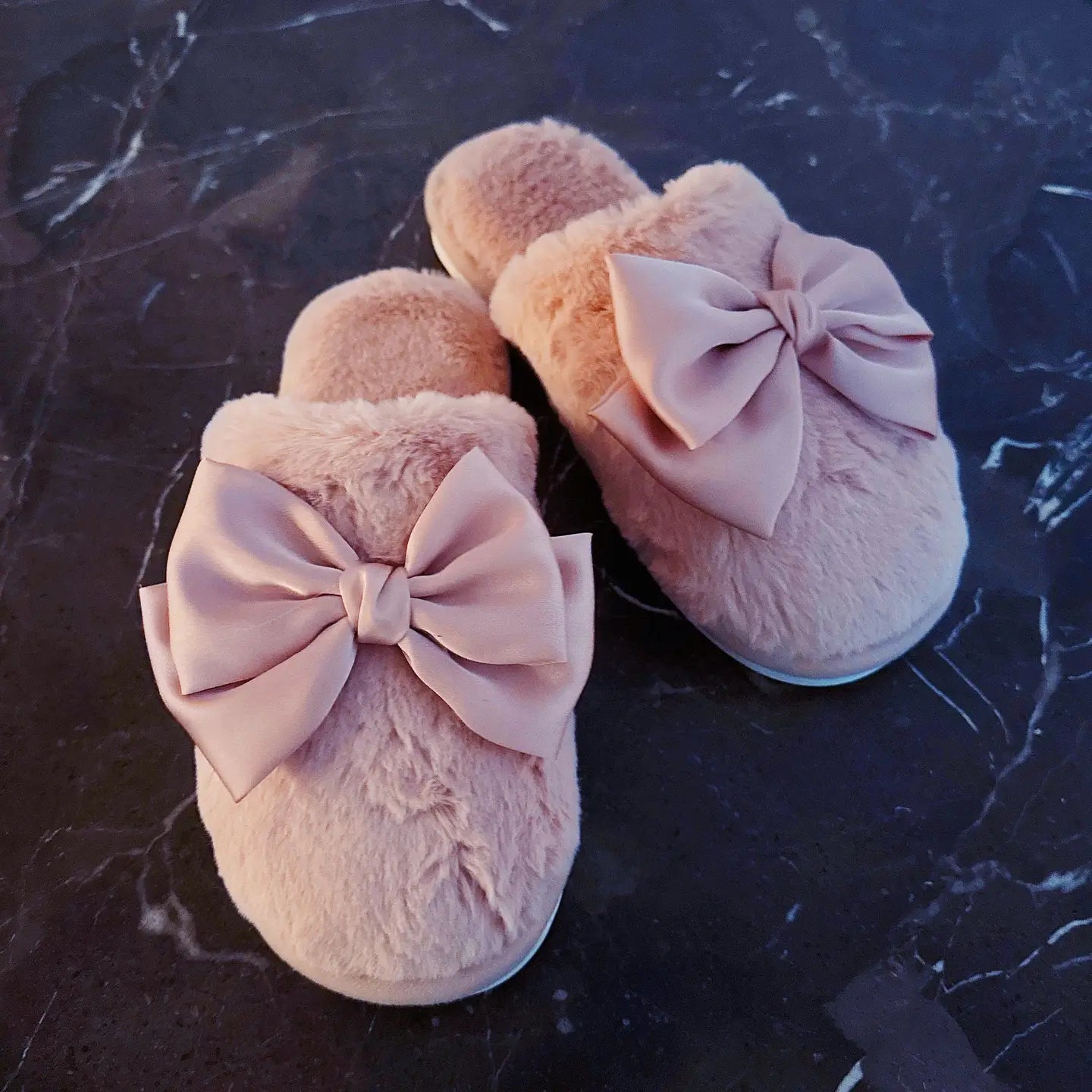 Mauve Bow Slippers