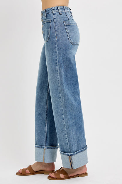 Chloe Cuffed Jeans - Medium Wash