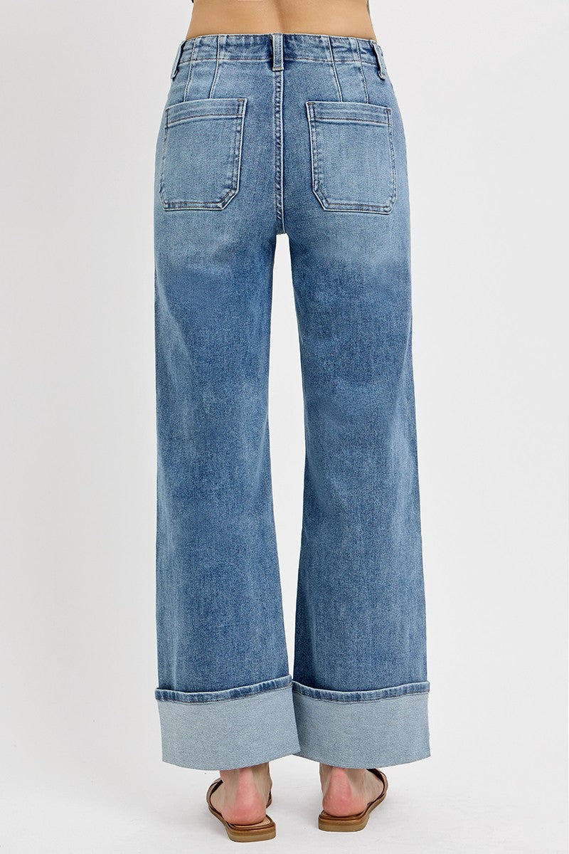 Chloe Cuffed Jeans - Medium Wash