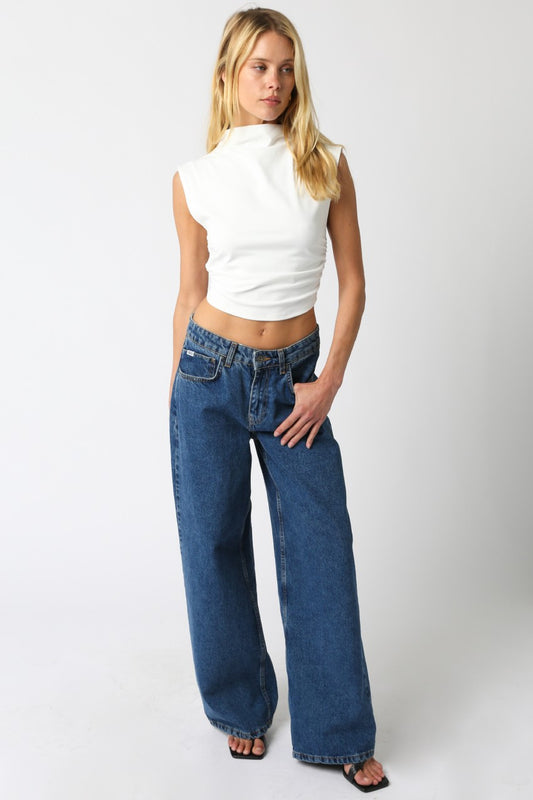 White High Neck Top