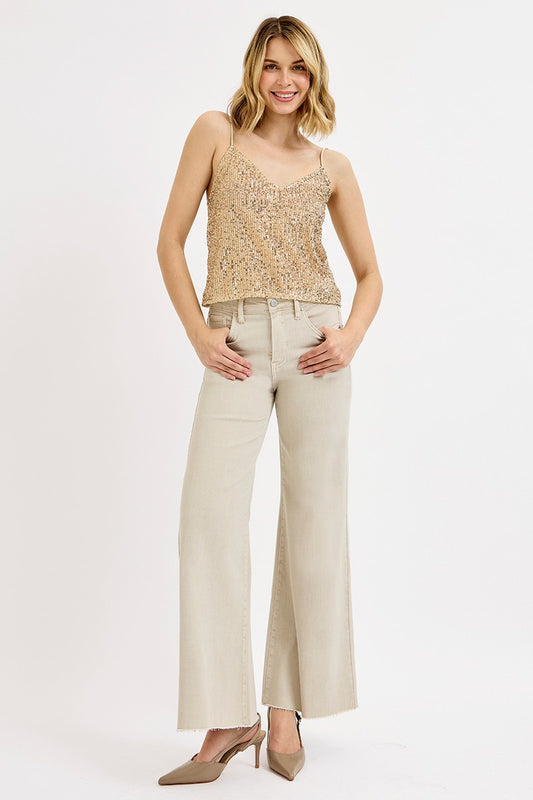 Almond Wide Leg Jeans