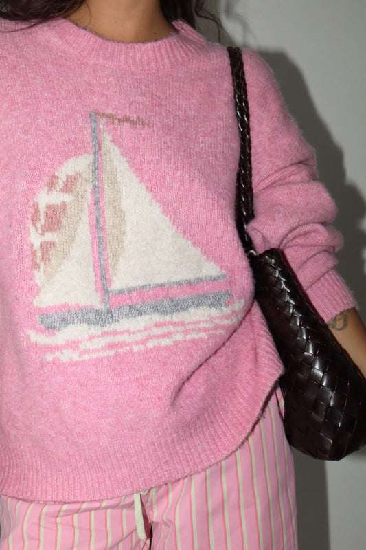 Pink Sail Away Sweater
