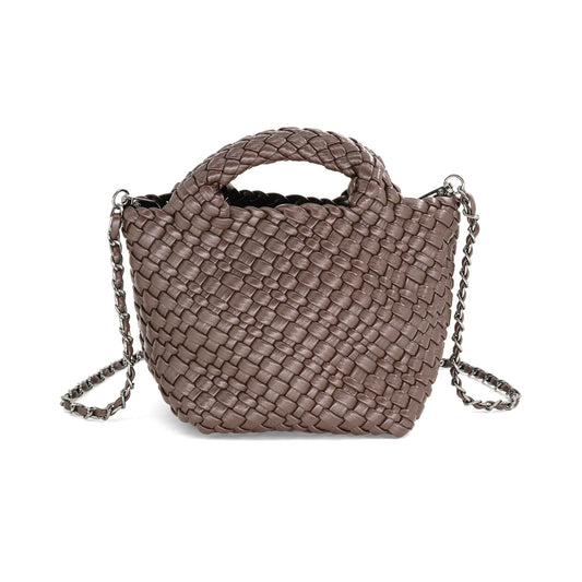 Dark Brown Woven Mini Bag