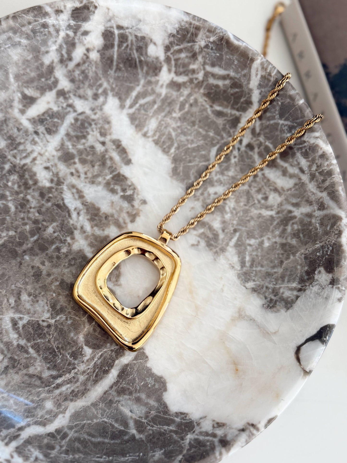 Gold Square Statement Necklace