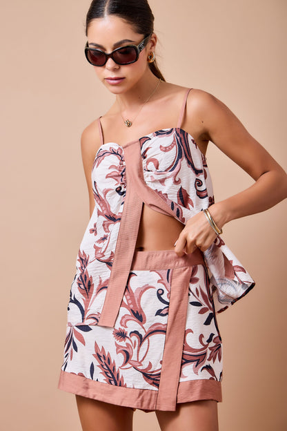 Terracotta Paisley Slit Tank