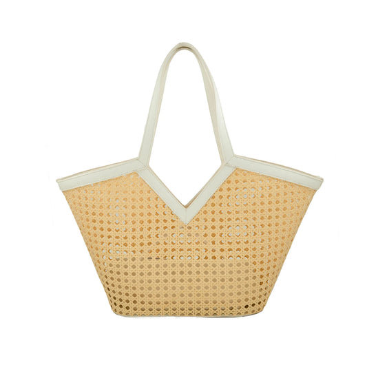 Structured Rattan Tote