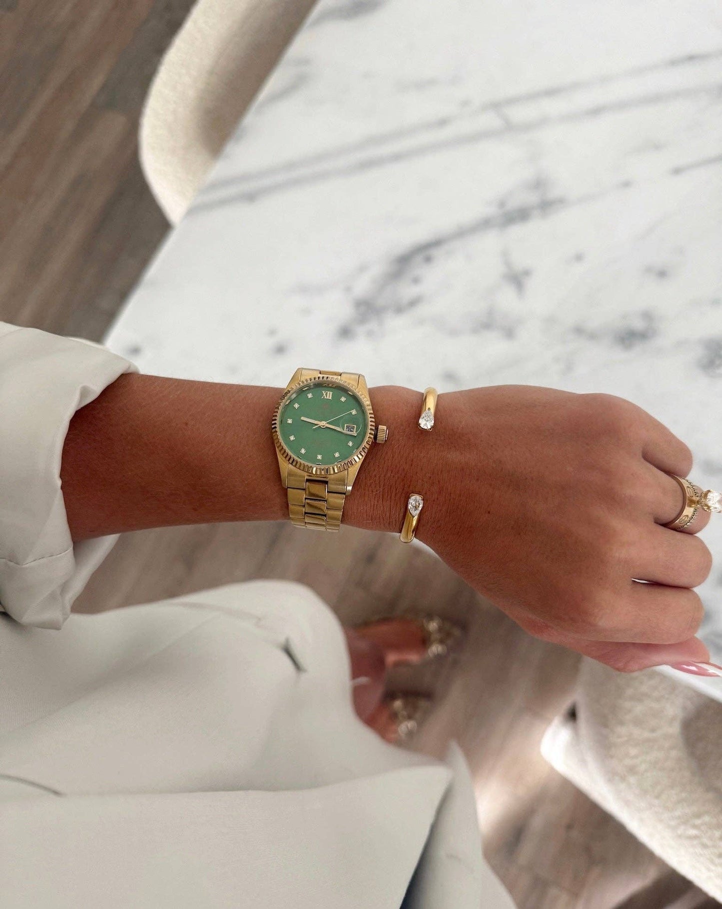 Slim Stone Cuff Bracelet