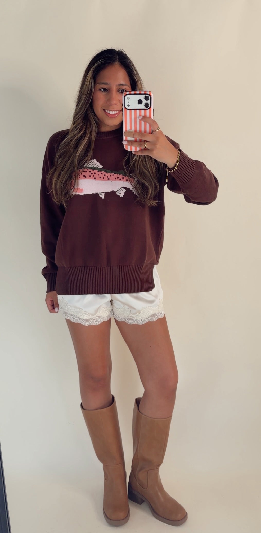 Catch of the Day Sweater- Brown
