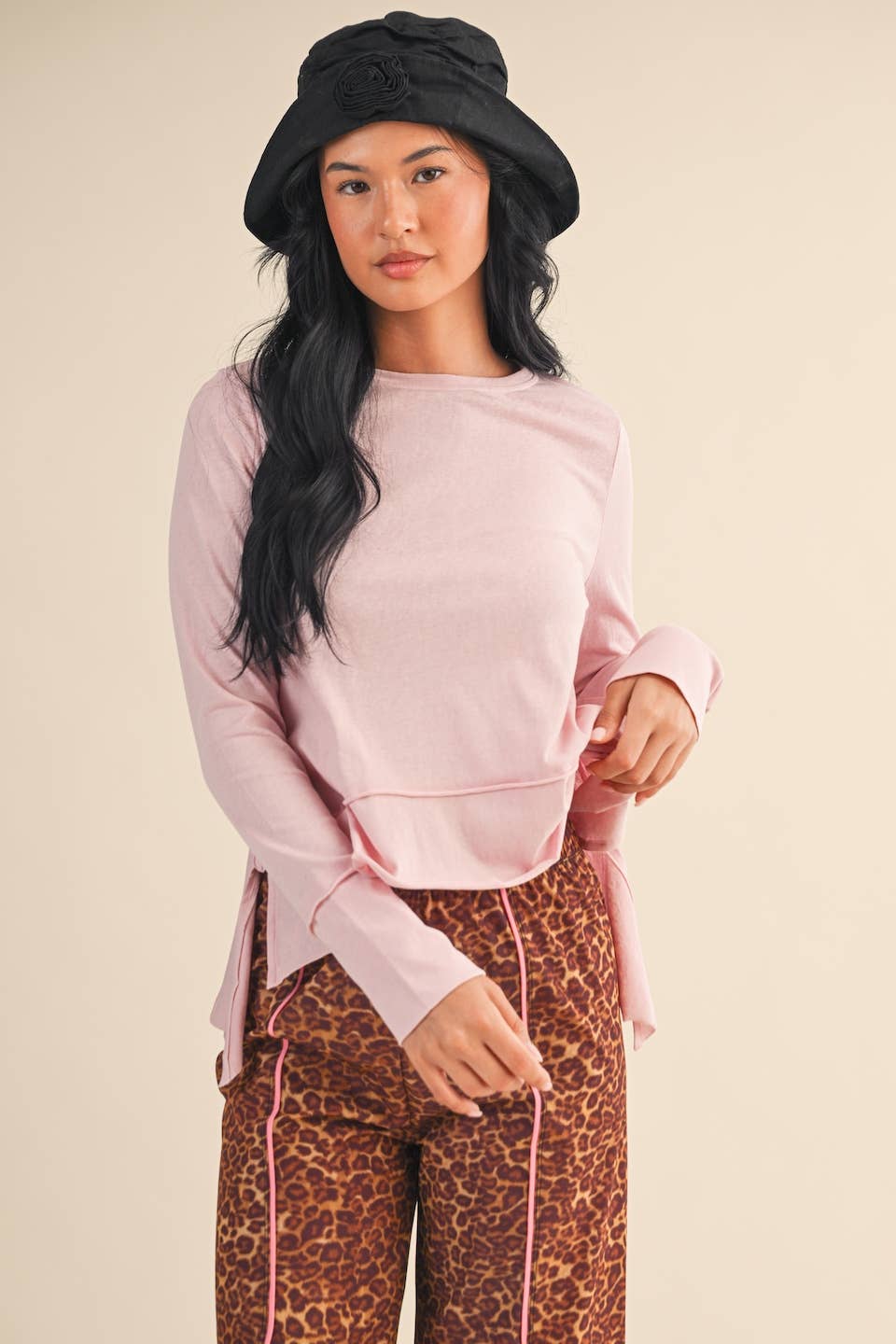 Lightweight Ruffle Top- Pink