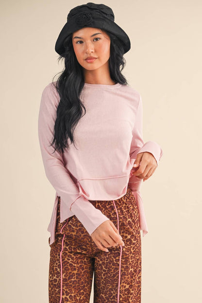 Lightweight Ruffle Top- Pink