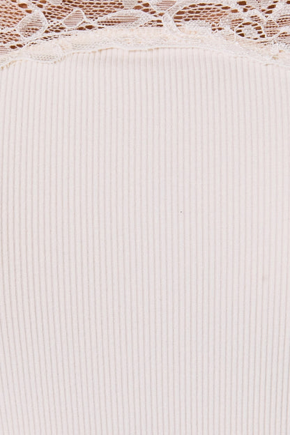 Cream Long Sleeve Lace Top