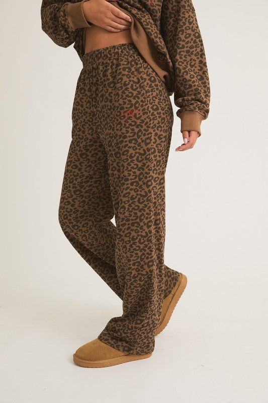 Brown Leopard Sweatpants