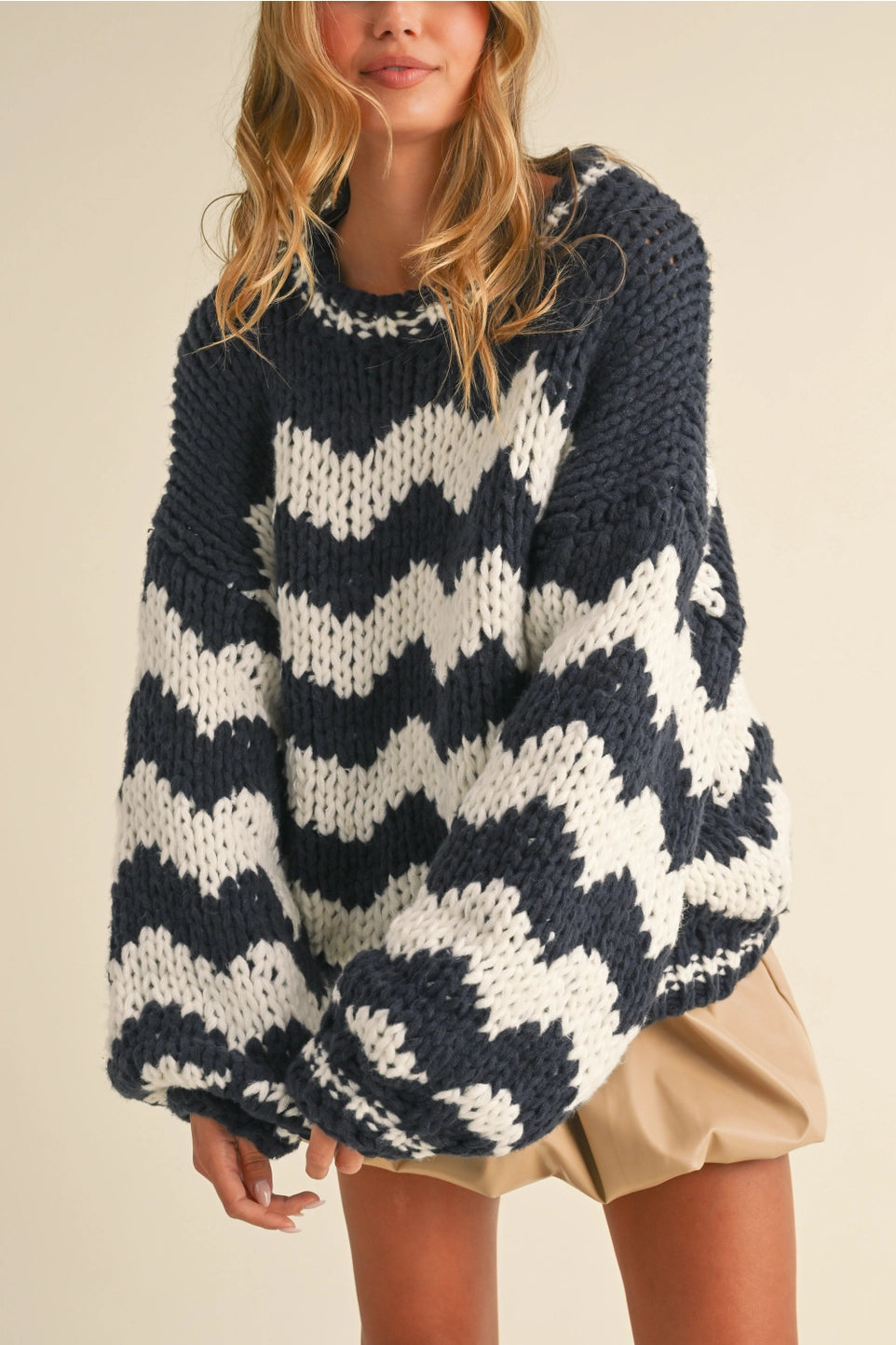 Chunky Knit Chevron Sweater