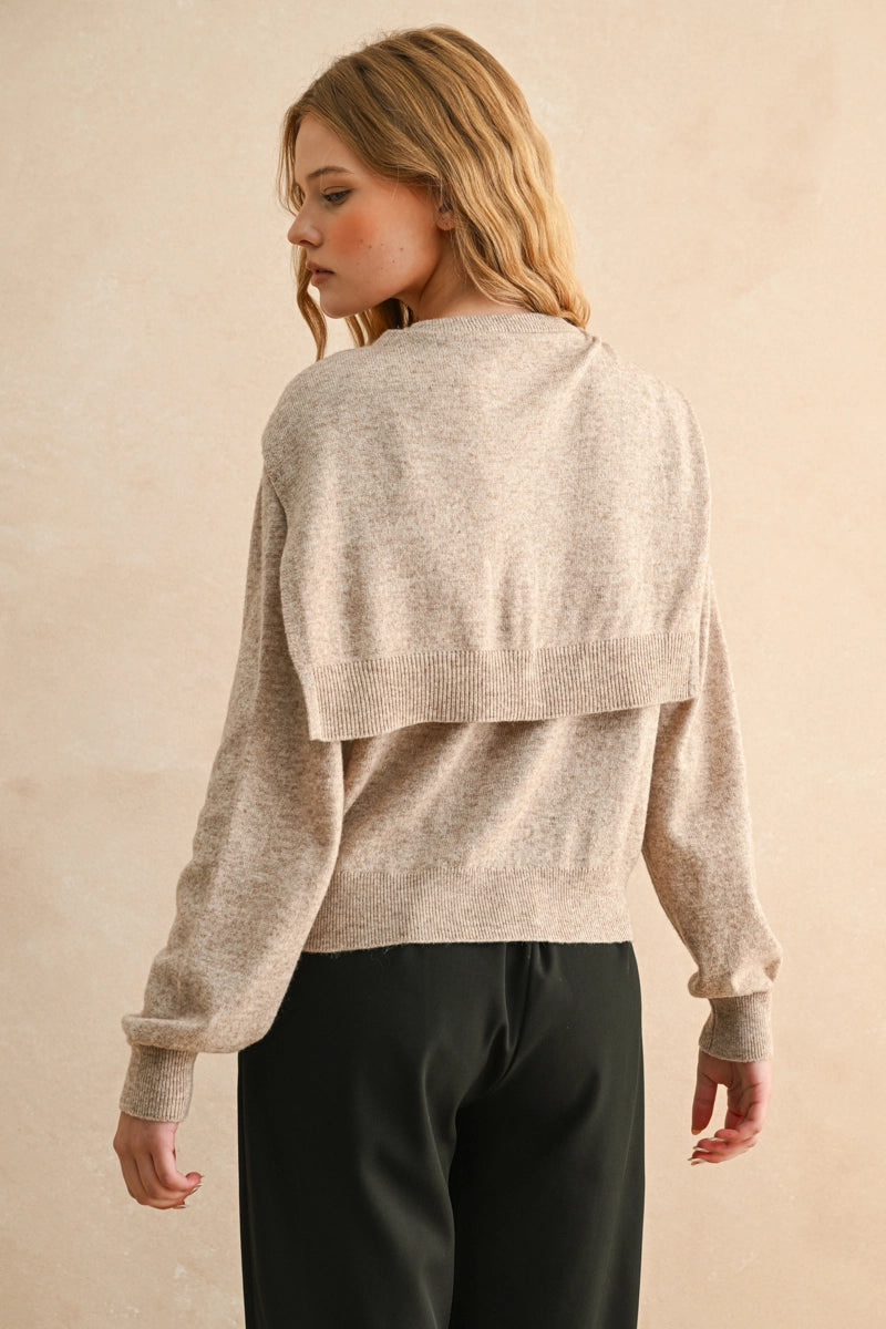 Shoulder-drape Knit Sweater
