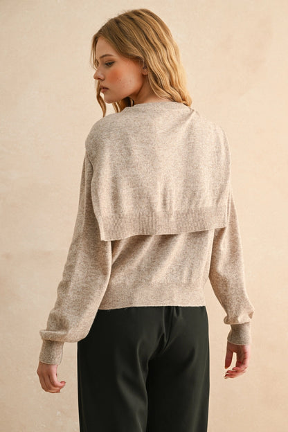 Shoulder-drape Knit Sweater