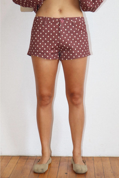 Sutton Dot Shorts- Merlot