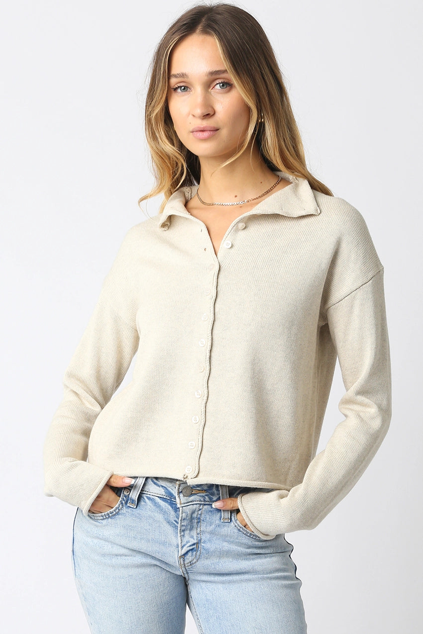 Elisa Button-Up - Light Oatmeal