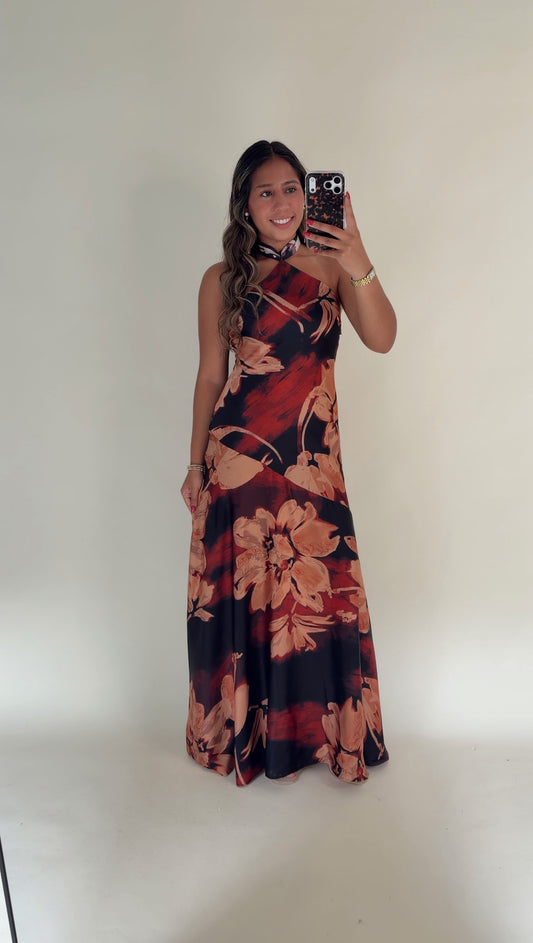 Scarlet Floral Maxi Dress