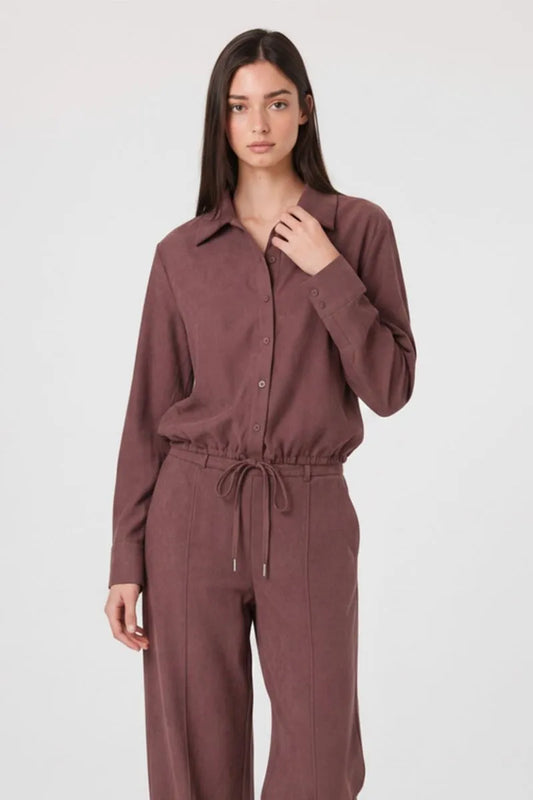 Plum Bubble Hem Top