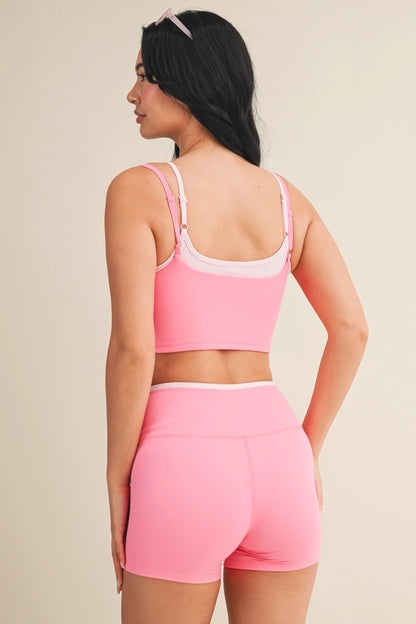 Double Layer Short/Tank Set- Bubblegum