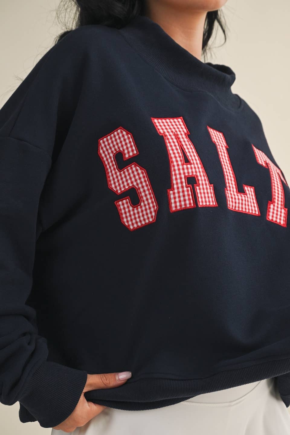 Navy Salty Mock Neck