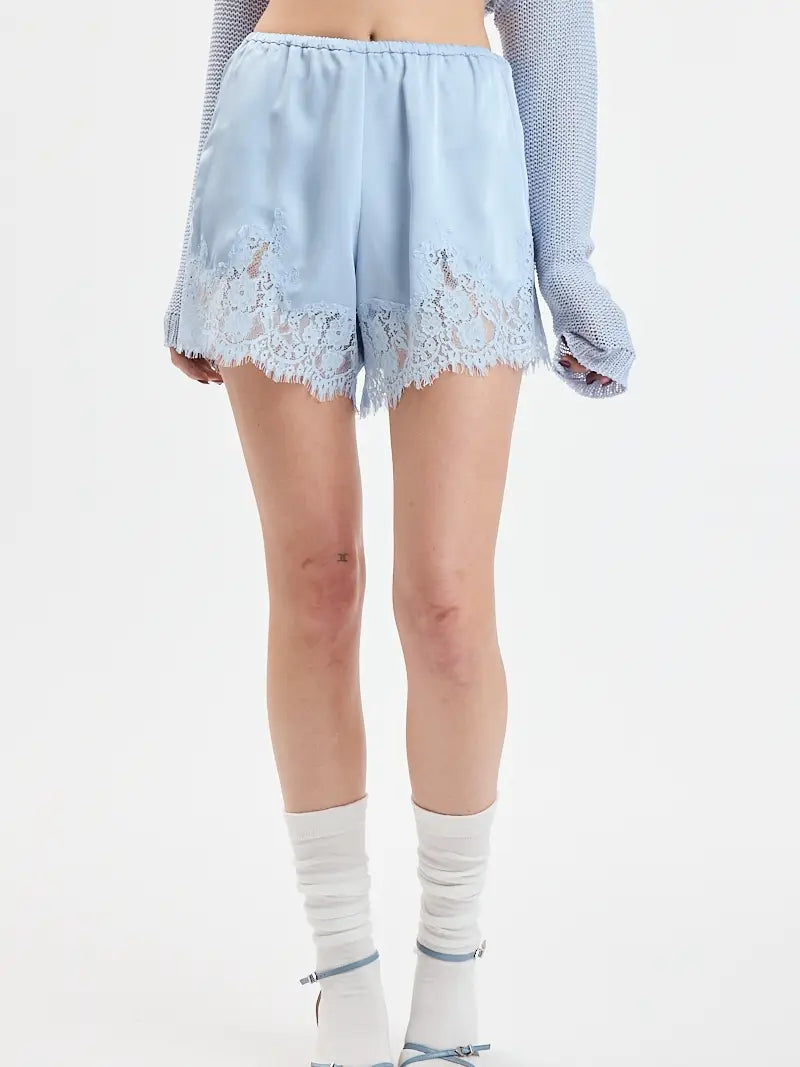 Sky Blue Lace Shorts
