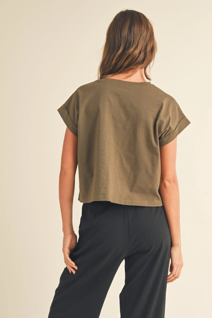 Olive Relaxed Boxy Tee