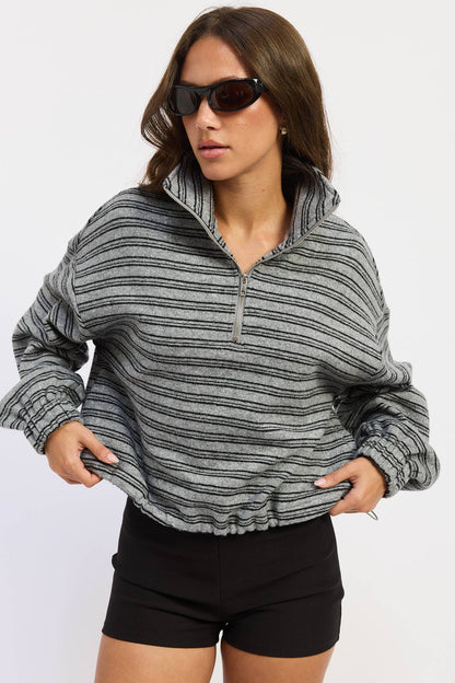 Dark Heather Grey Quarter zip