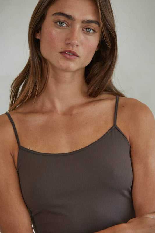 Tank Top Cami- Brown