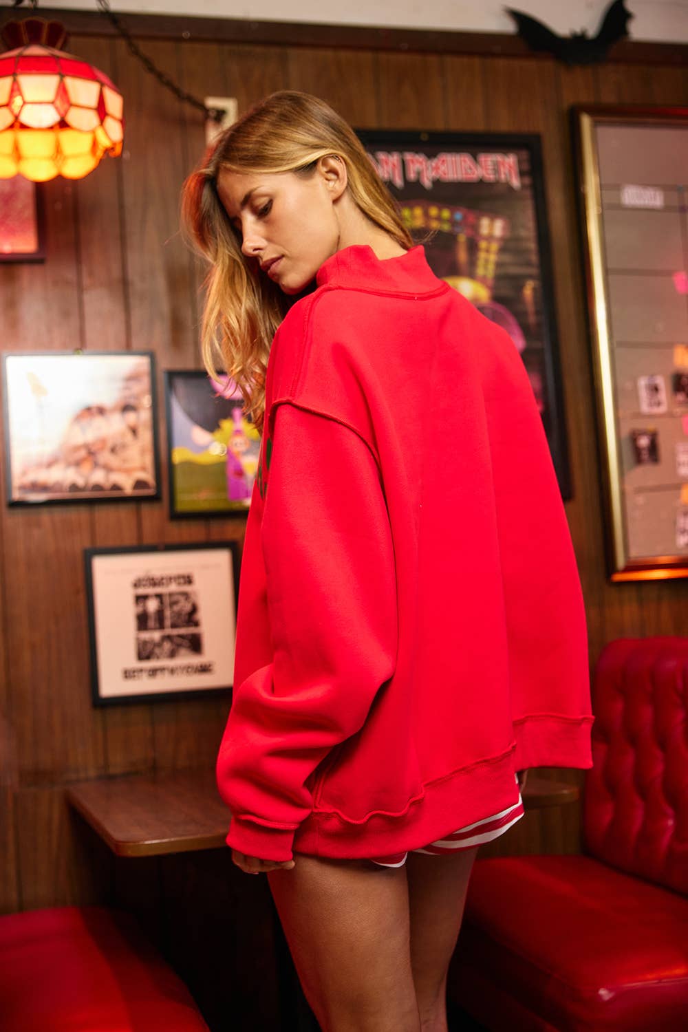 Red Christmas & Merry  Reversible Mockneck