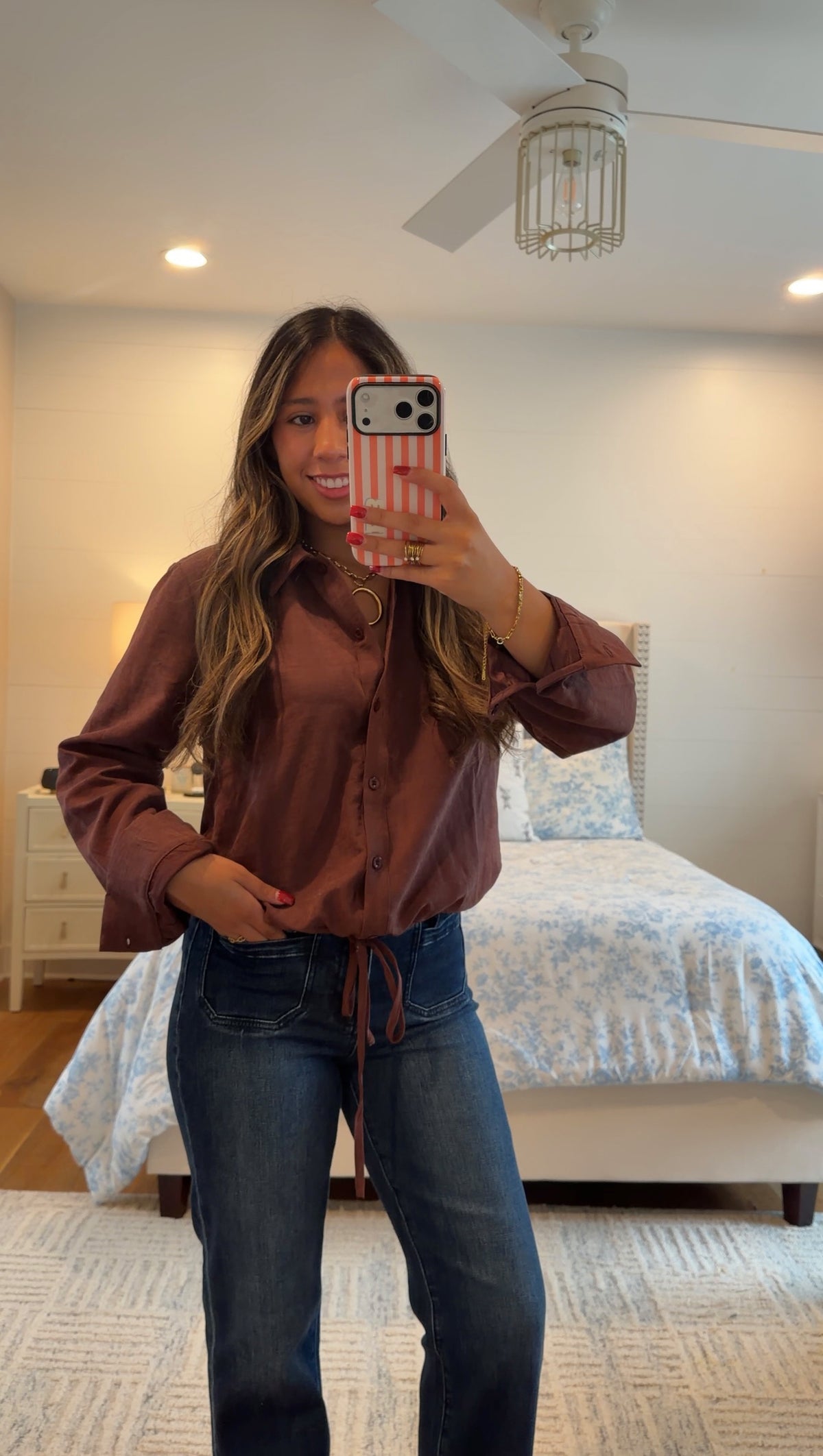 Plum Bubble Hem Top