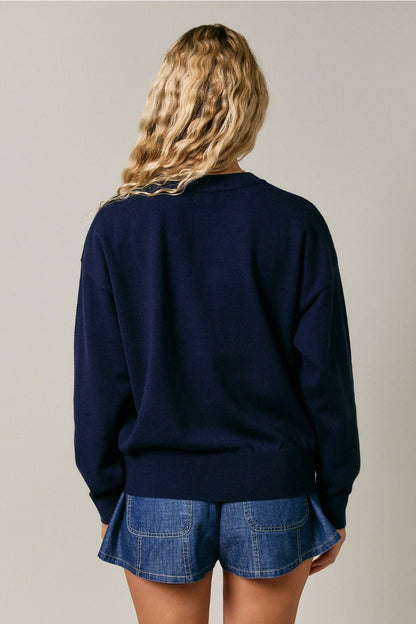 Navy Doodle Sweater