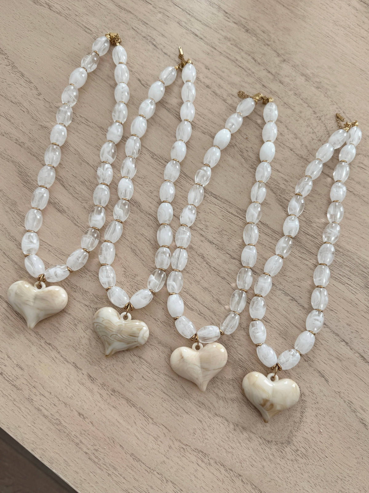 White Heart Necklace