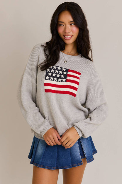 Grey Flag Sweater