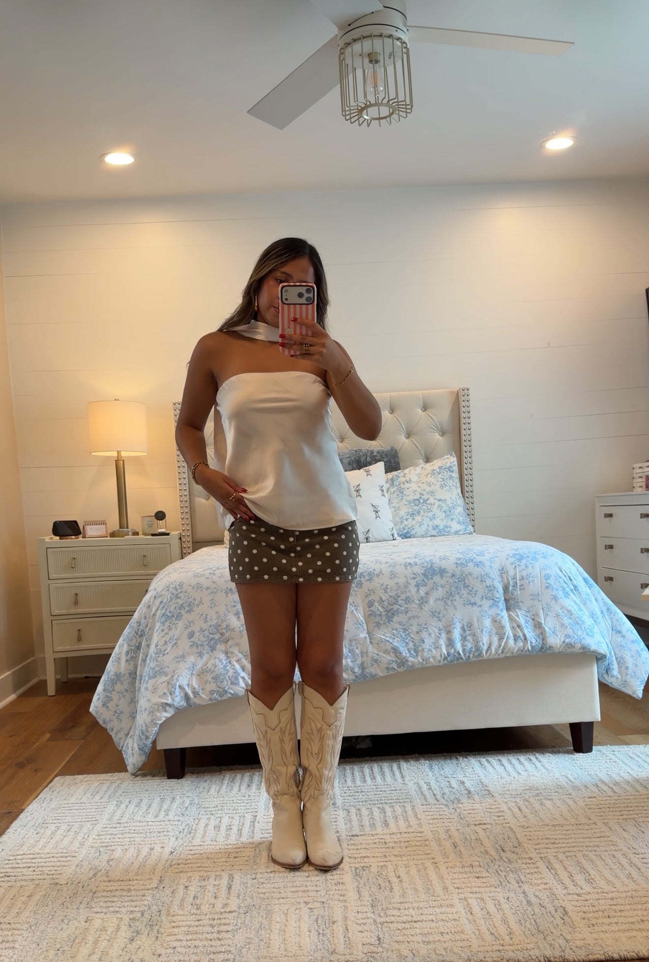 Ivory Satin Scarf Top