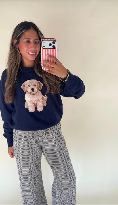 Navy Doodle Sweater