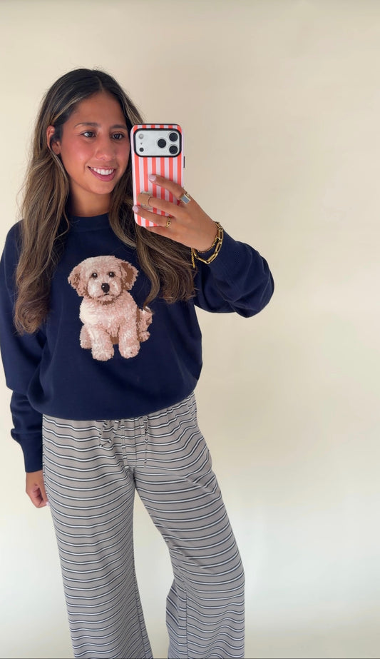 Navy Doodle Sweater