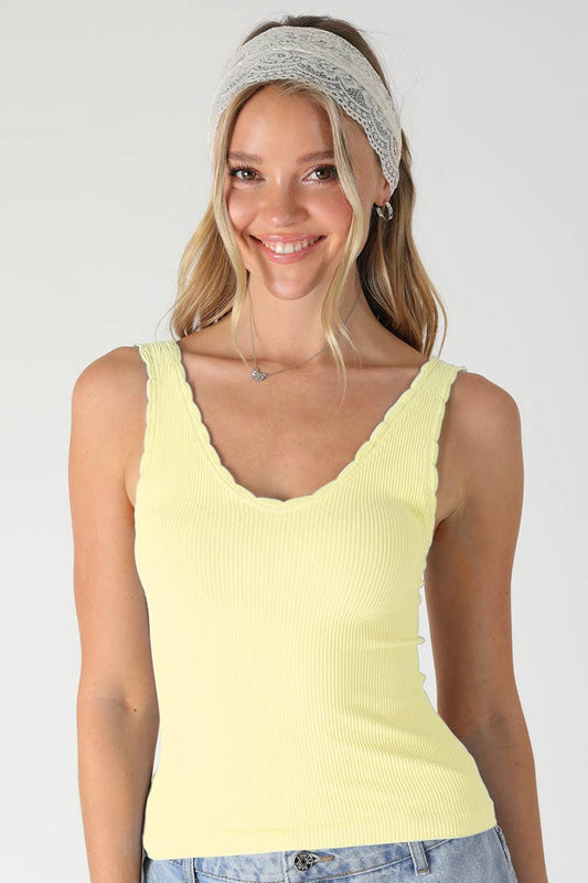 Lemon Scalloped Tank