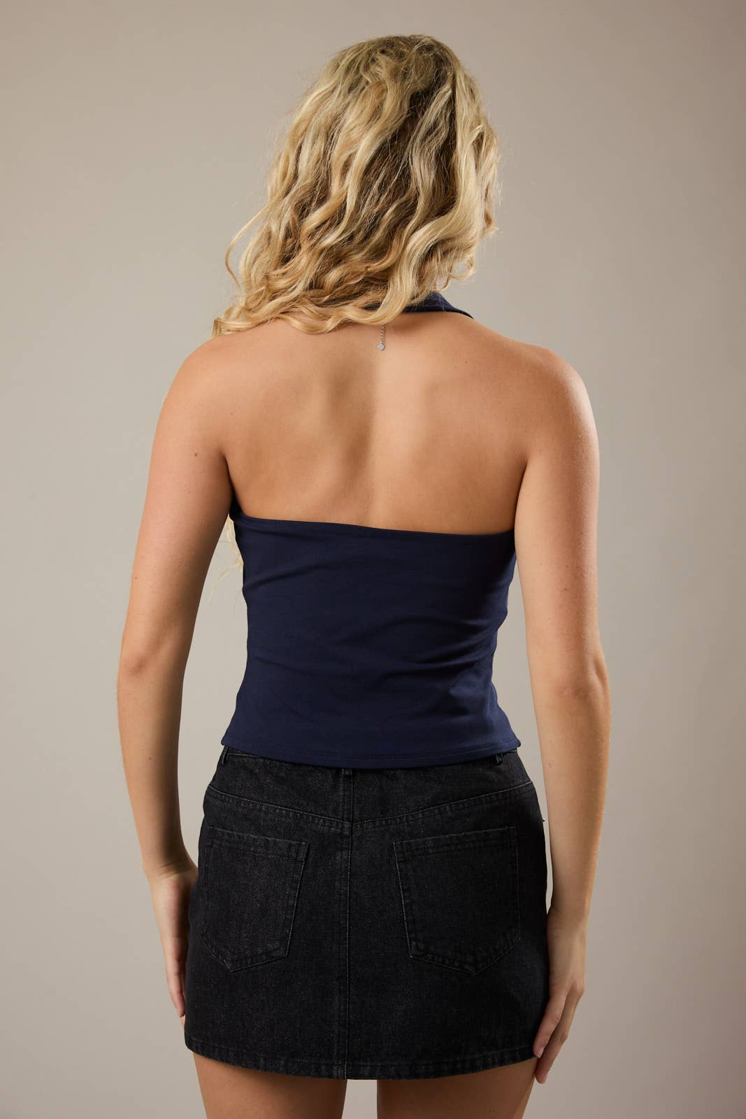 Navy Halter Top