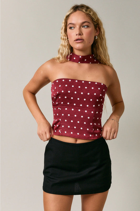 Maroon Scarf Tube Top