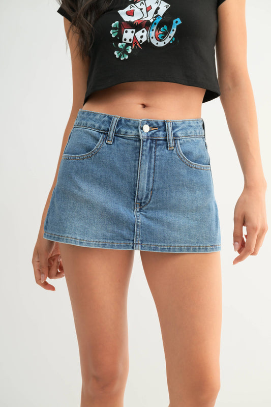 Ultra Mini Denim Skort