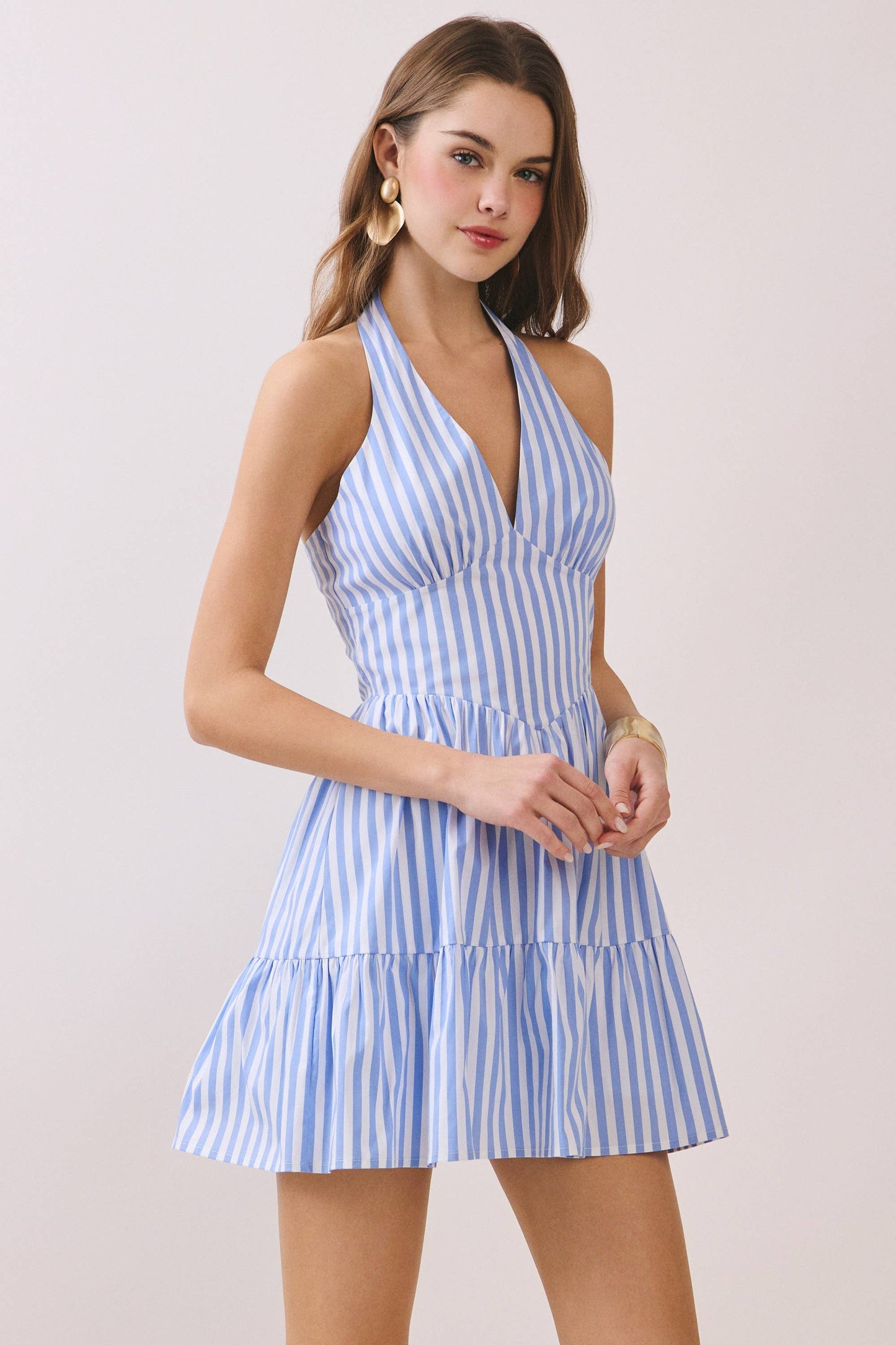 Dockside V Neck Halter Dress