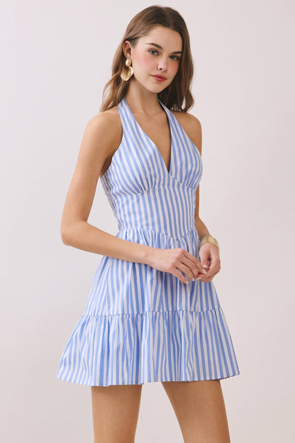Dockside V Neck Halter Dress